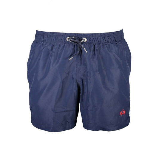 La Martina Blue Polyester Men's Swim Trunk Mens Shorts
