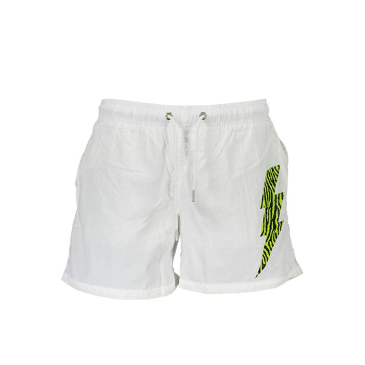 Cavalli Class White Polyamide Men's Swim Boxer Mens Shorts