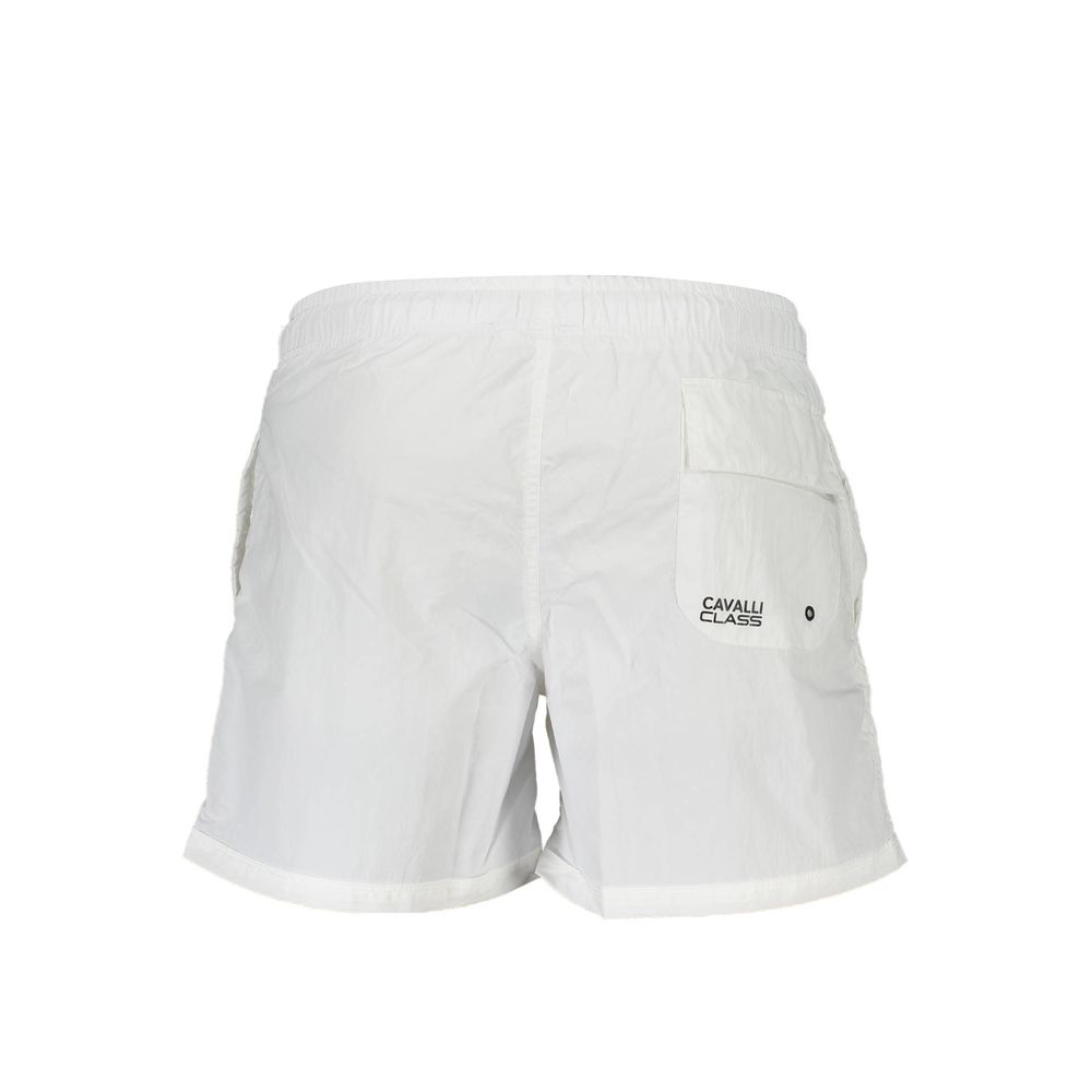 Cavalli Class White Polyamide Shorts