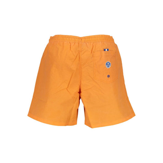 North Sails Arancione Polyester Men Swim Trunk Mens Shorts