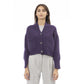 Alpha Studio Purple Merino Wool Cardigan