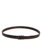 Dolce & Gabbana Dark Brown Leather Antique Silver Buckle Belt