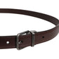 Dolce & Gabbana Dark Brown Leather Antique Silver Buckle Belt