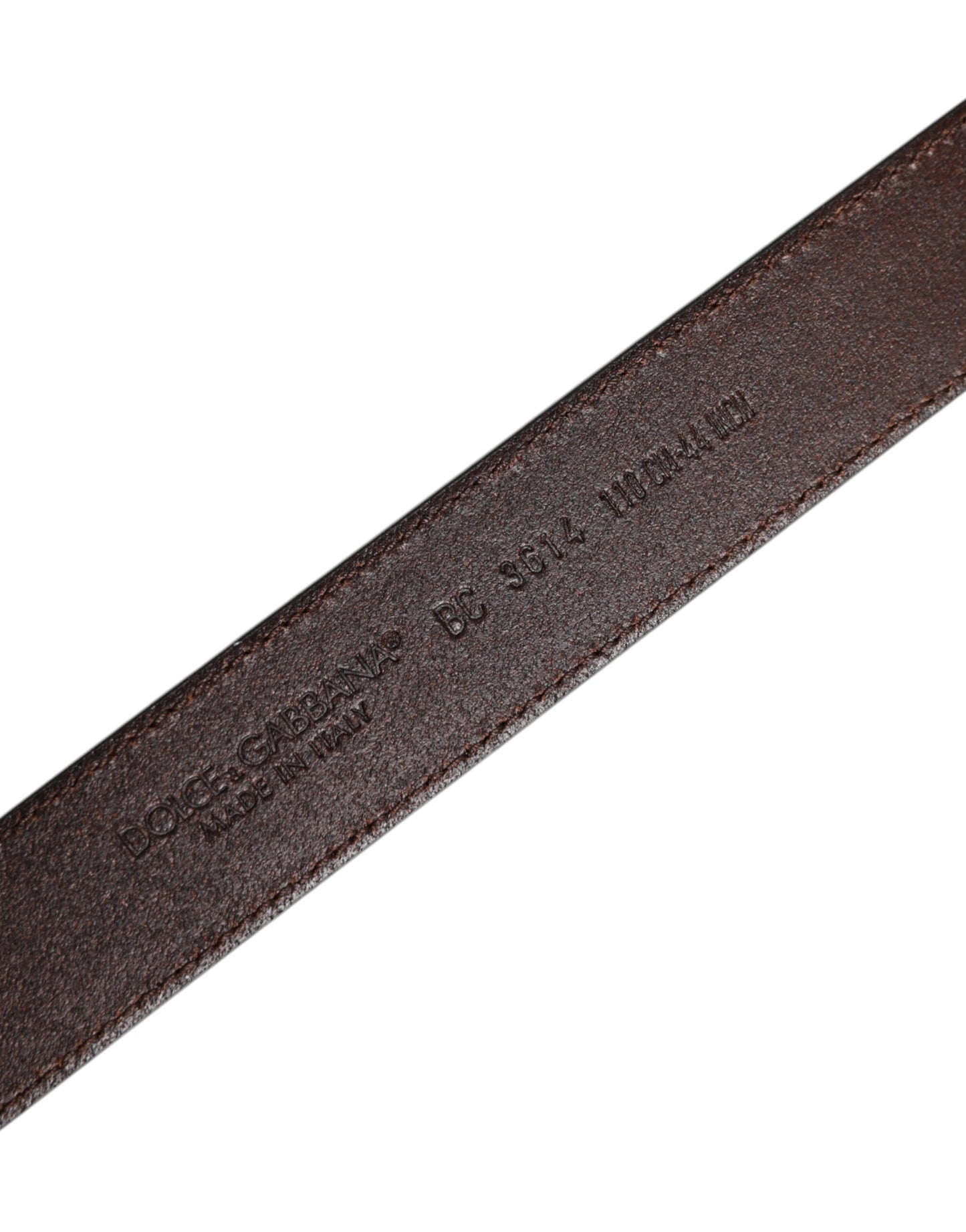 Dolce & Gabbana Dark Brown Leather Antique Silver Buckle Belt