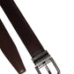 Dolce & Gabbana Dark Brown Leather Antique Silver Buckle Belt