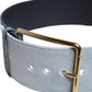 Dolce & Gabbana Blue Two Tone Denim Gold Metal Buckle Belt