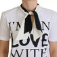 Dolce & Gabbana White Cotton LOVE Print Top Blouse T-shirt