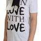 Dolce & Gabbana White Cotton LOVE Print Top Blouse T-shirt