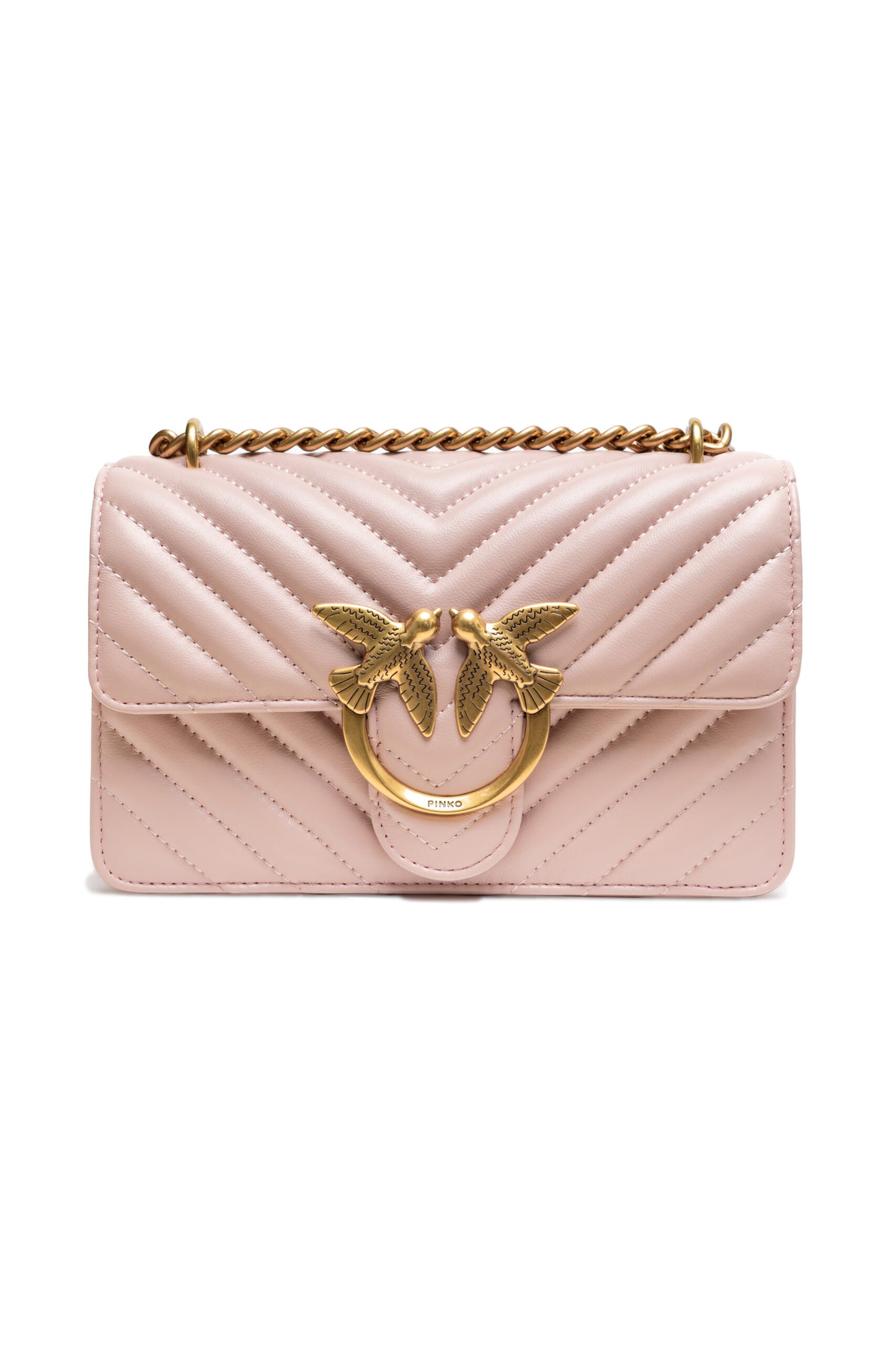 PINKO Powder Pink Love One Mini Shoulder Bag Womens Shoulder Bag