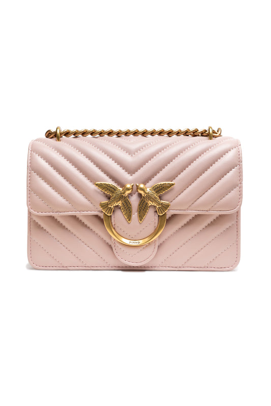 PINKO Powder Pink Love One Mini Shoulder Bag Womens Shoulder Bag