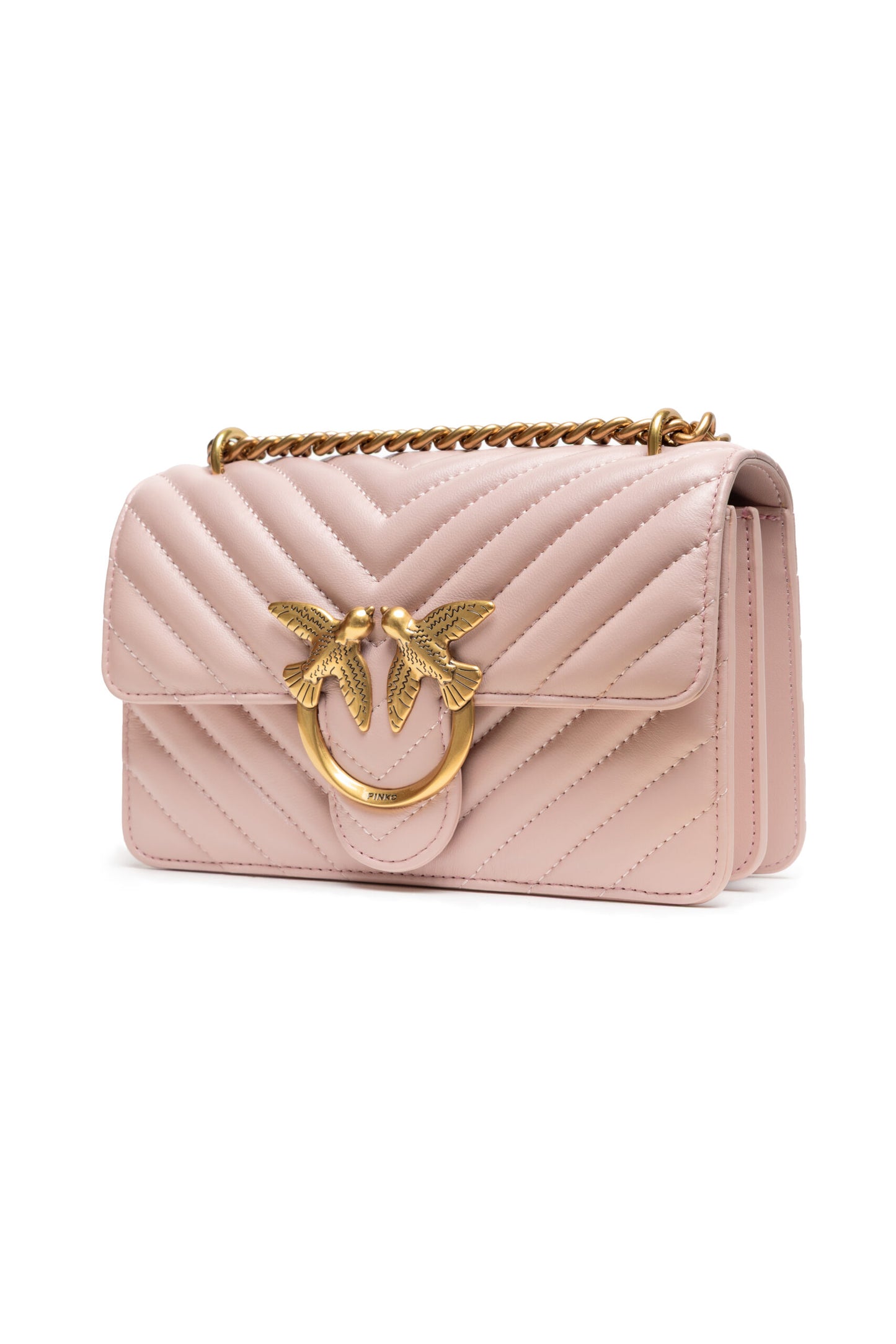 PINKO Powder Pink Love One Mini Shoulder Bag Womens Shoulder Bag