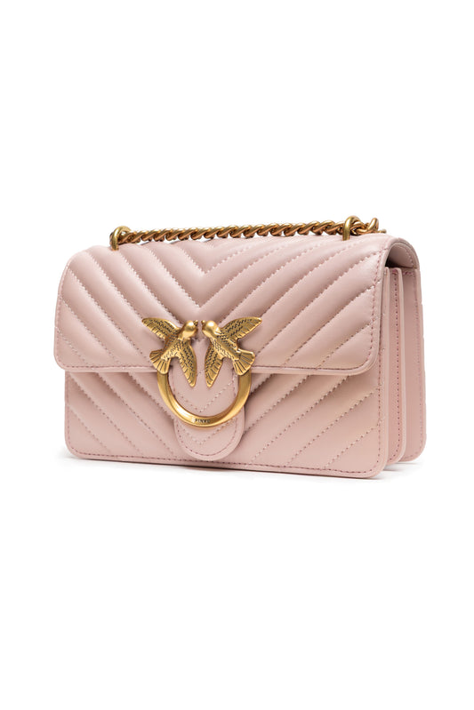 PINKO Powder Pink Love One Mini Shoulder Bag Womens Shoulder Bag