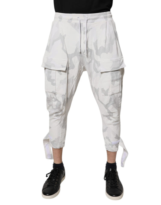 Dolce & Gabbana White Camouflage Cargo Jogger Sweatpants Pants