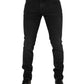 Dolce & Gabbana Black Cotton Skinny Men Denim Trouser Jeans