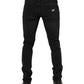 Dolce & Gabbana Black Cotton Skinny Men Denim Trouser Jeans