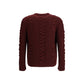 Alexander McQueen Bordeaux Fur Cashmere Sweater