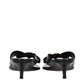 Versace Black Leather Stiletto Heel Sandals