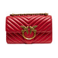 PINKO Red Leather Love One Mini Shoulder Bag Womens Shoulder Bag