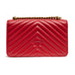 PINKO Red Leather Love One Mini Shoulder Bag Womens Shoulder Bag