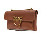 PINKO Brown Leather Love Boucle Riga Shoulder Bag Womens Shoulder Bag