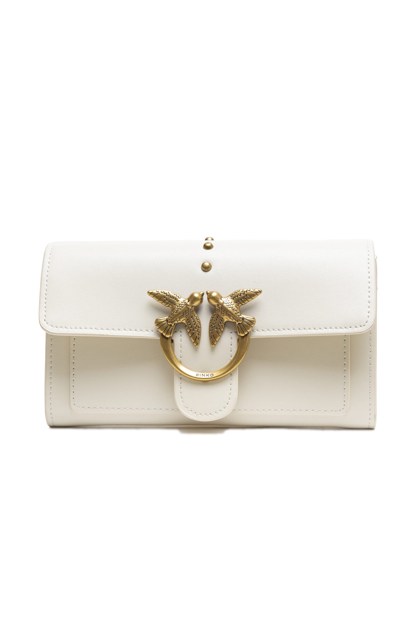 PINKO White Leather One Simply Love Mini Bag Womens Shoulder Bag