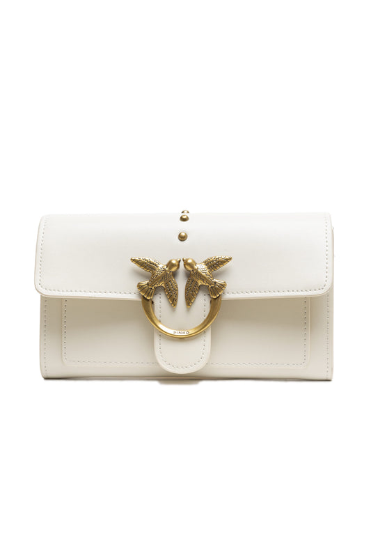 PINKO White Leather One Simply Love Mini Bag Womens Shoulder Bag