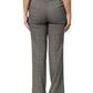 BENCIVENGA Gray Wool Blend Plaid Straight Leg Velvet Waist Pants