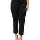 BENCIVENGA Black Cotton Blend Cropped Straight Leg Pants