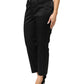 BENCIVENGA Black Cotton Blend Cropped Straight Leg Pants
