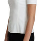 Dolce & Gabbana White Viscose Acetate Short Sleeve Blouse Top