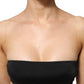 Dolce & Gabbana Black Nylon Blend Bandeau Strapless Tube  Top
