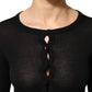 Dolce & Gabbana Black Virgin Wool Buttoned Cardigan Sweater