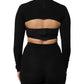 Dolce & Gabbana Black Viscose Turtle Neck Crop Pullover Top