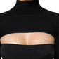 Dolce & Gabbana Black Viscose Turtle Neck Crop Pullover Top