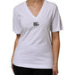 Dolce & Gabbana White Cotton V-Neck Short Sleeves T-Shirt