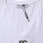 Dolce & Gabbana White Cotton V-Neck Short Sleeves T-Shirt