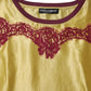 Dolce & Gabbana Yellow Silk Satin Floral Lace Short Sleeves Top