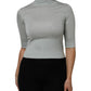 Dolce & Gabbana Gray Turtle Neck 3/4 Sleeves Pullover Top