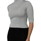 Dolce & Gabbana Gray Turtle Neck 3/4 Sleeves Pullover Top