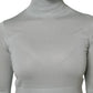 Dolce & Gabbana Gray Turtle Neck 3/4 Sleeves Pullover Top