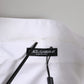 Dolce & Gabbana White Crystal Embellished Dress Shirt Top