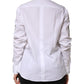 Dolce & Gabbana White Crystal Embellished Dress Shirt Top