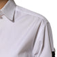 Dolce & Gabbana White Crystal Embellished Dress Shirt Top