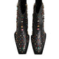 Dolce & Gabbana Black Crystal Embellished Men Short Boots Shoes