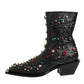 Dolce & Gabbana Black Crystal Embellished Men Short Boots Shoes