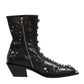 Dolce & Gabbana Black Crystal Embellished Men Short Boots Shoes