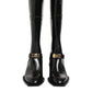 Dolce & Gabbana Black Logo Plaque Over The Calf Boots Shoes