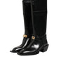 Dolce & Gabbana Black Logo Plaque Over The Calf Boots Shoes