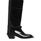 Dolce & Gabbana Black Logo Plaque Over The Calf Boots Shoes