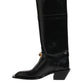 Dolce & Gabbana Black Logo Plaque Over The Calf Boots Shoes